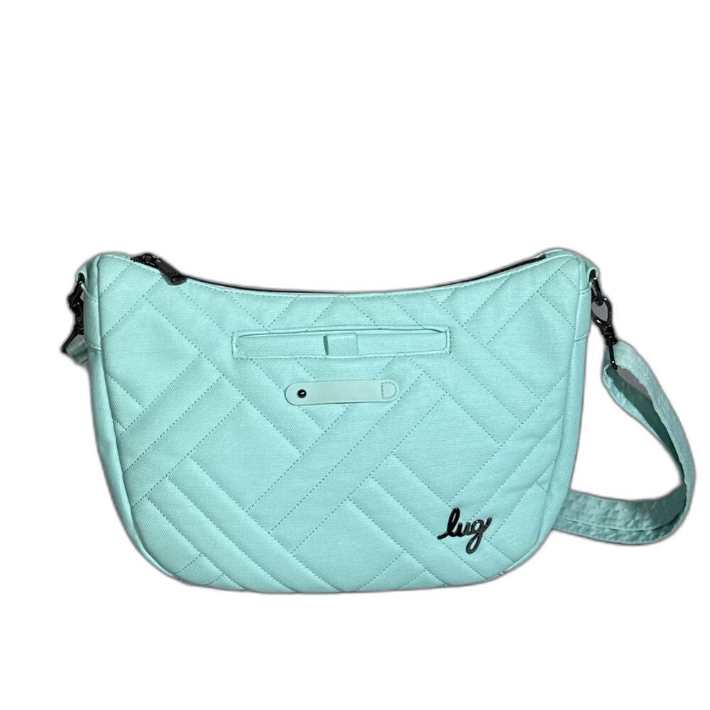Lug Harmony Aquamarine Crossbody Bag Quilted Matte Luxe Vegan Leather Travel
